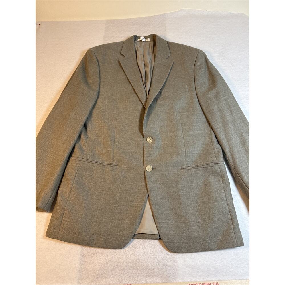 Lauren Ralph Lauren Men's Light Brown Plaid Silk Wool Suit Jacket 40R Two-Button